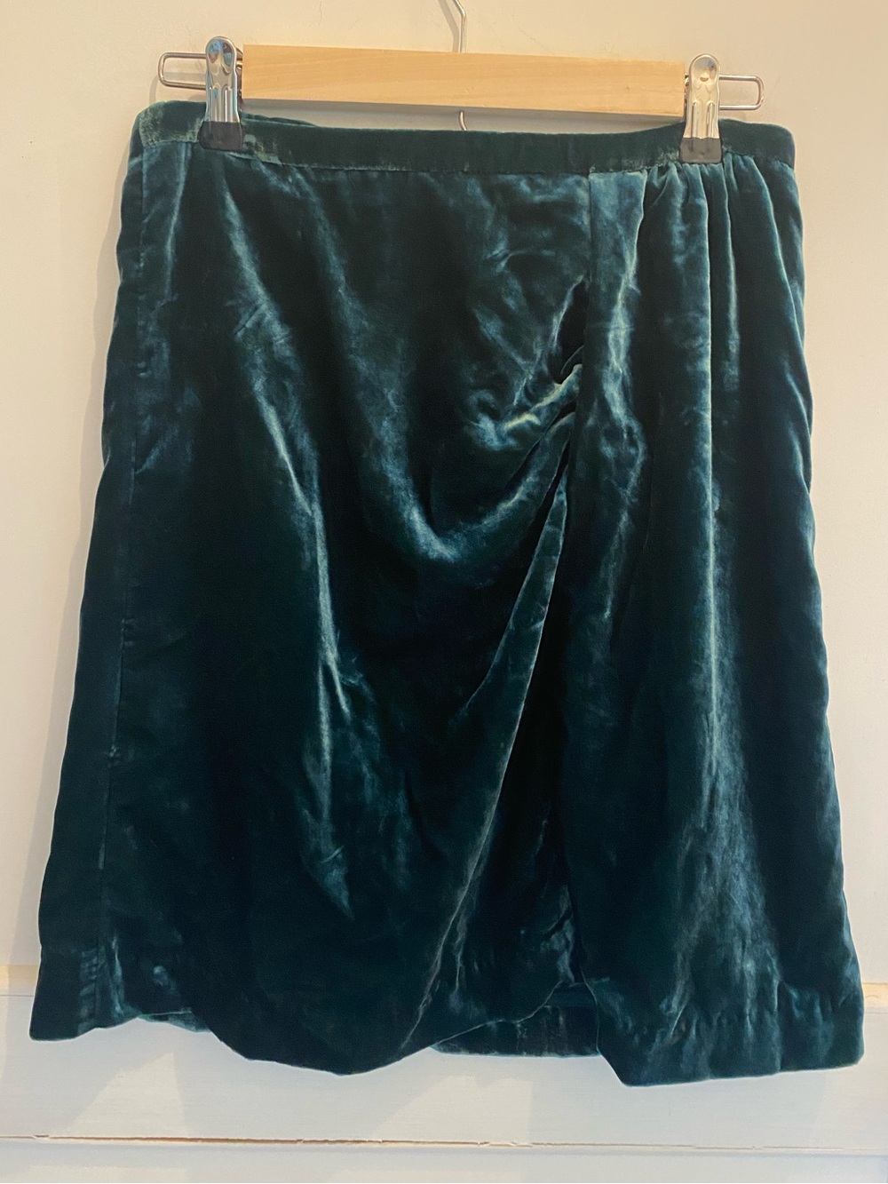 Anthropologie Velvet Teal Green Mini Skirt